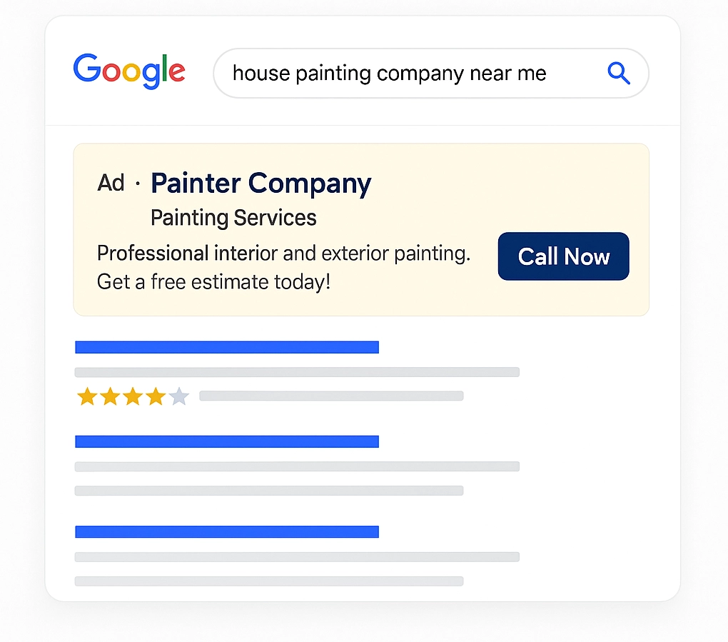 Google PPC Ads for Painting Companies Google PPC Ads for painters